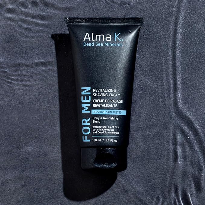 Alma K Revitalizing Shaving Cream - Nourishing and Calming Mens Shaving Cream with Dead Sea Minerals, Argan Oil - Gentle Shave Cream for Men - 5.1 oz