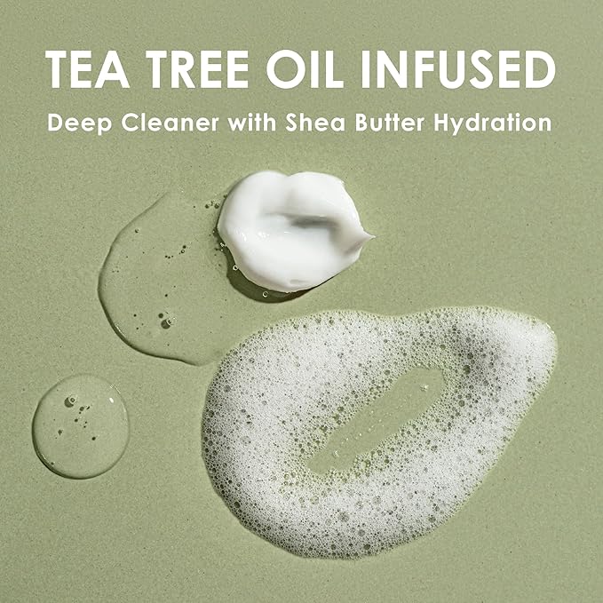 Advanced Tea Tree Eyelid and Facial Cleanser - 180mL - Non-Irritating Eyelash & Eyelid Cleanser Soothes Irritation with Tea Tree, Vitamin E and Shea Butter