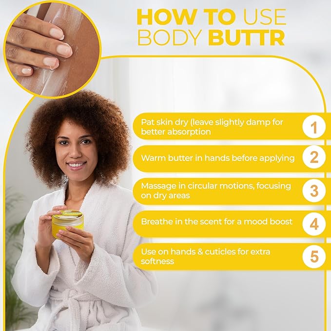 body butter banana cream scent long -lasting fragrance,hydrate skin jojoba oil and more 8oz