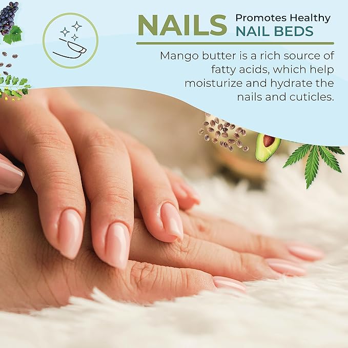 Zatural 100% Pure Mango Butter | Cold Pressed Raw Creamy Body Butter for Skin Hydration, Conditioning & Softening (16oz)