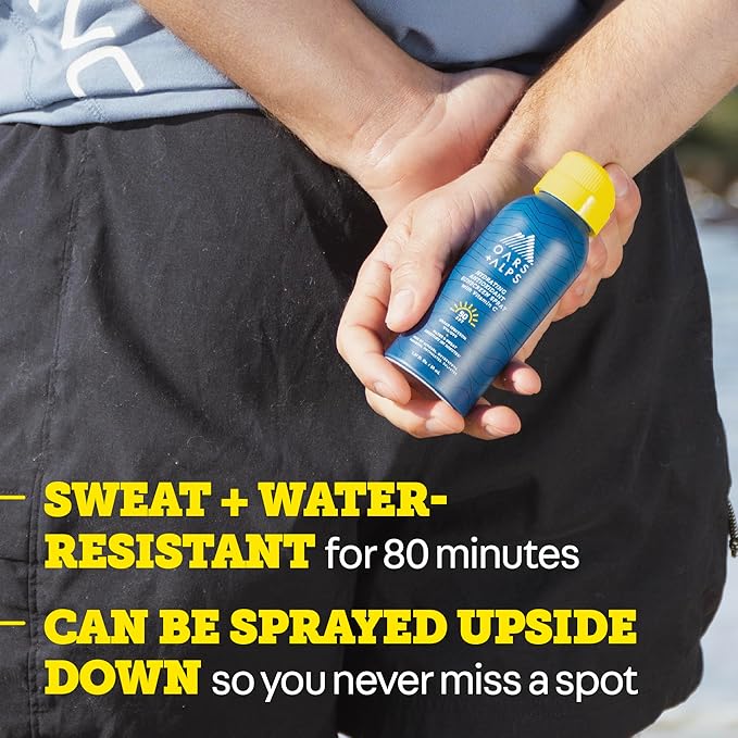 Oars + Alps Sunscreen Spray for Face & Body Spray Sunscreen Infused with Vitamin C & Antioxidants, No White Residue, Water & Sweat Resistant, All Skin Types, Lightweight, Hydrating, SPF 50, 1.87Oz,3pk