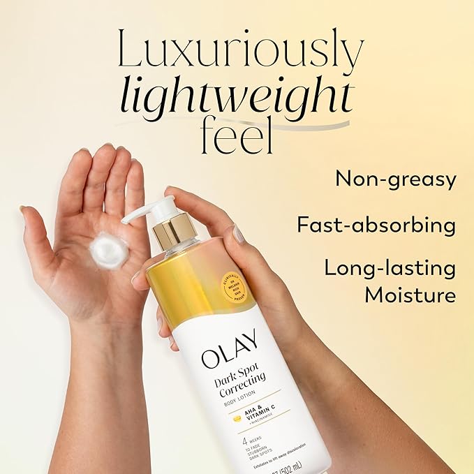Olay Body Lotion for Women, Tone Enhancing with AHA Serum, Visibly Reduce Discolored Skin, 24hr Moisture & Hydration, Fast Absorbing Formula, Vitamin B3 Complex, For All Skin Types, 17 fl oz