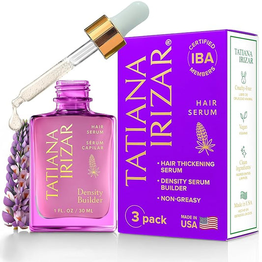 Hair Thickening Serum - 3 Pack Hair Density Serum Builder for Women Made in USA 30ml - Clinically Proven Scalp Treatment Non-Greasy - Biotin, Argan & Pea Peptides - For Thinning, Fine or Damaged Hair