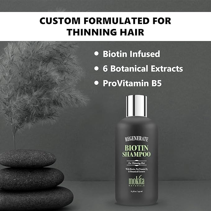 Hair Volumizing and Regrowth Shampoo for Thinning Hair, Sulfate-Free & Vegan-Friendly, 8.5 Ounces