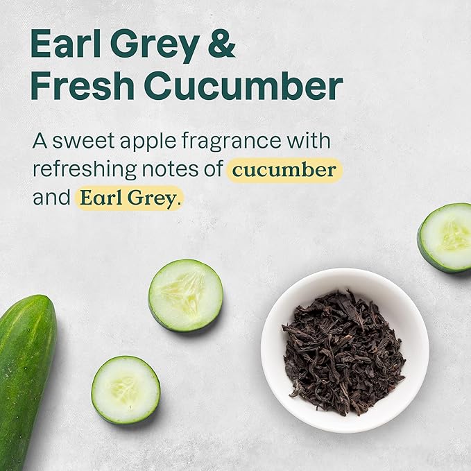 ATTITUDE Body Wash, EWG Verified Shower Gel, Dermatologically Tested, Plant and Mineral-Based, Vegan Personal Care Products, Earl Grey & Fresh Cucumber Scent, 16 Fl Oz (Pack of 6)