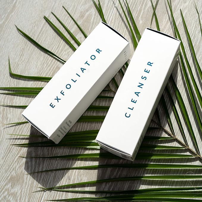 NAELI Gentle Facial Cleanser & AHA/BHA Exfoliator Face Wash, Anti Aging Set to Brighten, Minimize Pores & Reduce Wrinkles - Holiday Skincare Gift for Women & Men, Natural, Vegan & Cruelty Free, 4oz