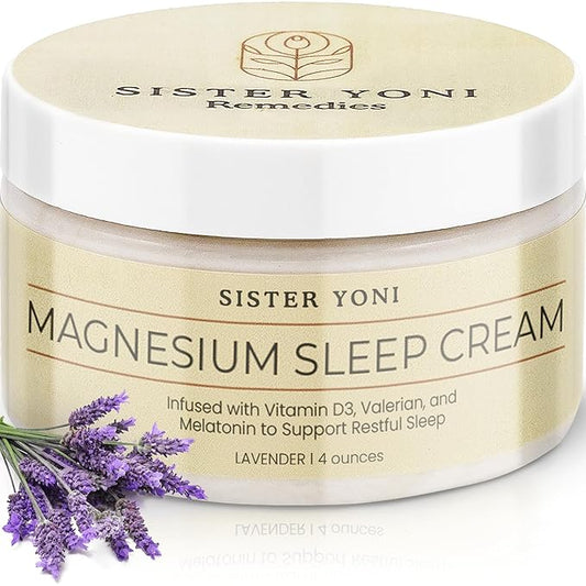 Magnesium Cream for Sleep - Lavender, Valerian Root, Vitamin D3 & Melatonin - Calming Natural Topical Magnesium Lotion Butter - Handcrafted in Small Batches in the USA