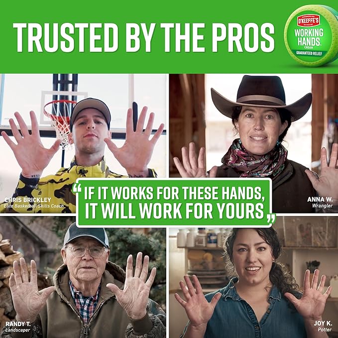 O'Keeffe's Working Hands Hand Cream for Extreme Dryness - 3.4 oz Jar (1 Pack) - Repairing Skincare for Cracked, Dry Hands