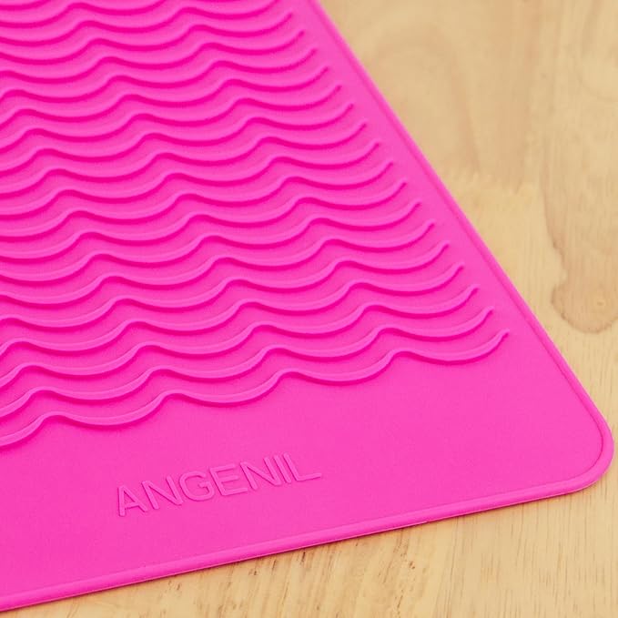 ANGENIL Pro Large Silicone Mat, Heat Resistant, for Curling Iron, Flat Iron, Travel Hot Hair Straightener Tools, Large Size 11.02" x 7.9"