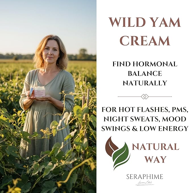 Wild Yam Cream for Hormone Balance - Gift for Mom - Menopause and PMS Support for Women - Wild Yam Balancing Cream - Hot Flashes, Night Sweats, Mood Swings, Low Energy - Lavender 4oz