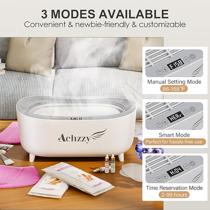 Paraffin Wax Machine for Hands and Feet, 5000ml Professional Wax Warmer with Temperature Control, Smart Heating, Stainless Steel Inner Pot, Moisturizing Hot Wax Bath with Unscented Refills