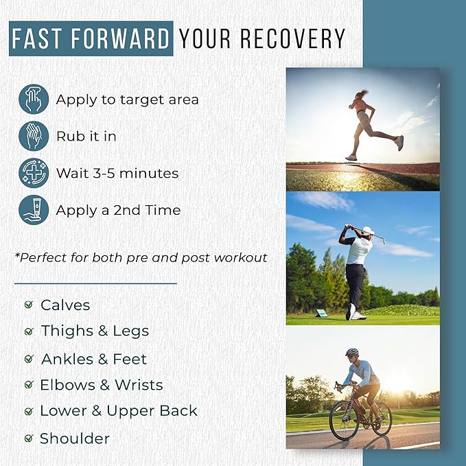 PR-26 by Real Time 3 fl oz Recovery Topical Lotion for Athletes - 26 Natural Ingredients Including Arnica, Magnesium Oil, Turmeric - Pre & Post Workout Muscle + Joint Rub for Athletic Lifestyle