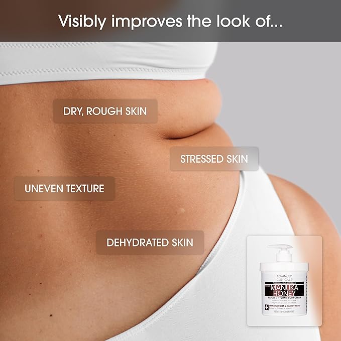 Advanced Clinicals Vitamin C Brightening Cream + Manuka Honey Body Lotion & Face Moisturizer 2pc Skincare Set For Women & Men | Body Butter Creams Help Reduce Appearance Of Dark Spots & Dry Skin, 2pc