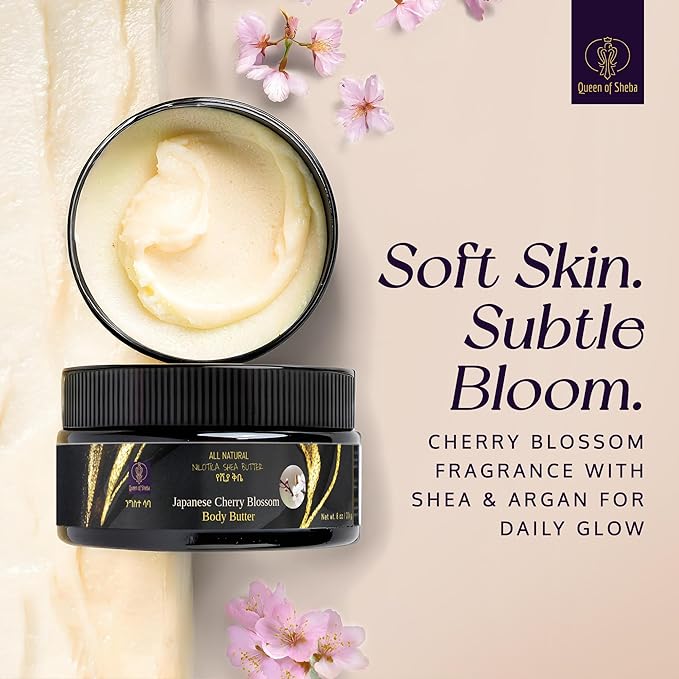 African Shea Butter Raw Organic Unrefined Shea Butter Manufactured in USA 8 Oz (Pack of 1) Japanese Cherry Blossom - Organically Certified USDA for All Skin Types Face Body and Hair Moisturizing