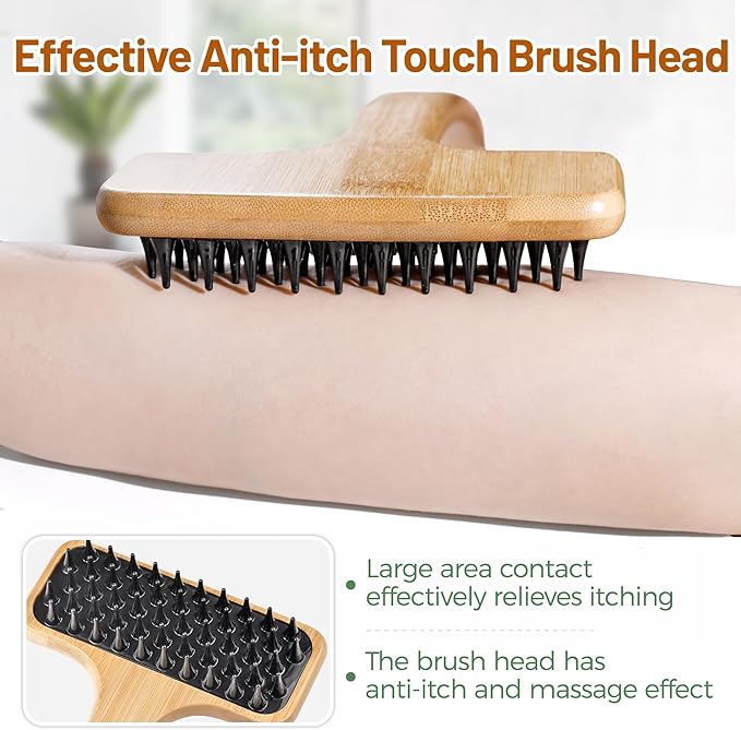 Back Scratcher for Men, 22''Extra Long Handle Bamboo Back Scratcher, 2 in 1 Back Massager and Body Scratcher, Gentle Relief for Adults, Pregnancy, Elderly, Gift for Fathers.