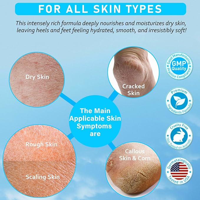 Updated Urea Cream for Feet with Maximum Strength 40% Urea, Plus 2% Salicylic Acid 5.3 Oz Lightweight Foot Body and Hand Moisturizing Cream with Vitamin E, B6 & Shea Butter (Light Camellia)