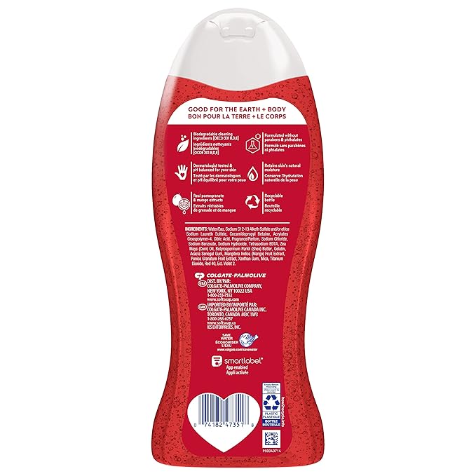 Softsoap Body Wash, Pomegranate & Mango Spritz Body Wash, 20 Fl Oz (Pack of 4)