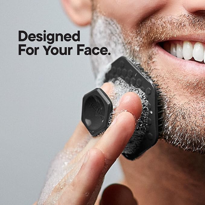 TOOLETRIES Men's Face Scrubber - Silicone Facial Cleansing Brush, Gentle Exfoliator Pad & Soft-Touch Massager - Removes Dead & Dry Skin - Long Lasting Bathroom & Shower Accessories - 3 Pack