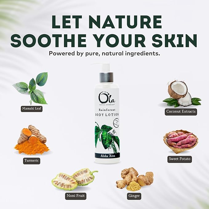 Ola Rainforest Body Lotion with Pure Tropical Oils and Plant Extracts - 8.45 Fl Oz