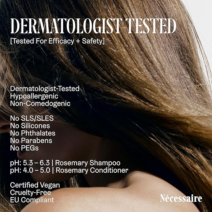Nécessaire Rosemary Hair Duo - Shampoo and Conditioner Set for Women + Men. Rosemary Oil + Proteins For Stronger Hair. 500 ml / 16.9 fl oz