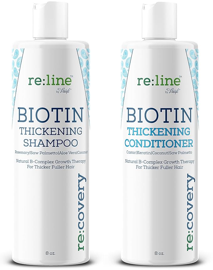 Biotin Shampoo and Conditioner for Thinning Hair Growth Thickening Shampoo for Hair Loss Treatment NATURAL Sulfate Free for Color Treated Hair Regrowth Treatment for Men Women