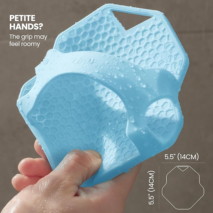 Silicone Shower Scrubber for Body – Exfoliating Loofah Alternative, Zinc & Silver-Infused, Hygienic & Gentle for Sensitive Skin, Durable & Long-Lasting Body Scrubber for Men - Sky Blue