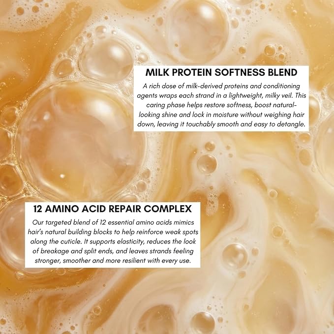 Morfose Professional Milk Therapy Creamy Hair Shampoo for Dry, Damaged, or Brittle Strands, Repairs and Protects, fuller, healthier, softer look, Eliminates Dryness, Damage, and Split Ends, 1000 ml