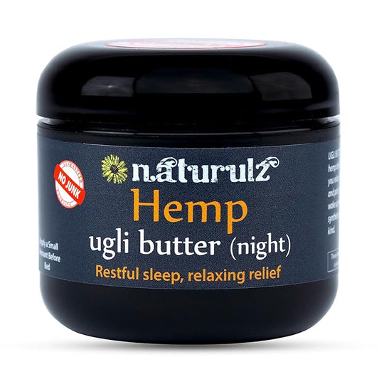 Ugli Butter Hemp Night Cream 4oz –Calming Nightly Hemp Topical with Soothing Lavender, Calming Chamomile & Relaxing Passionflower. Ease Restless Muscles & Support a Healthy Sleep Cycle Melatonin Free
