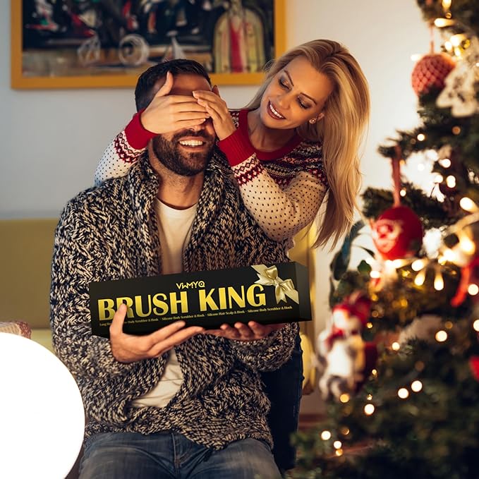 Silicone Body Scrubber Set ，Includes Back & Body Scrubbers, Face Brush, Scalp Massager, 4 Storage Hooks, Shower & Bathroom Hygiene Accessories for Gift(Black) (D)