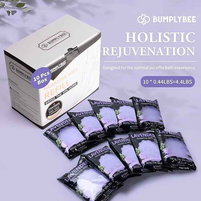 Paraffin Wax for Hand and Feet, 10 Pack Lavender Paraffin Wax Refills for Paraffin Wax Machine, Hand Wax Paraffin Wax Bath, Foot Wax Paraffin Bath, Moisturizing Hands Feet, Deep Hydration