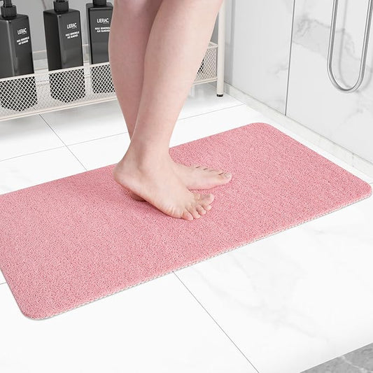 Non-Slip Bathtub Mat, Anti Slip Shower Mat, Fast Drying Bathtub Mats, Foot Scrubber Mat, Anti Slip Mat for Tub, Floor, Bathroom, Kitchen, Home, Hotel (Pink 40"×16")