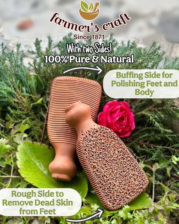 Natural Pumice Stone Made up of Terra Cotta Ancient Indus Valley Foot Scrubber Callus Remover Skin Care Kit for Hand and Dead Skin, Pedicure Tools Foot Exfoliator, Cracked Heels, Body Loofah