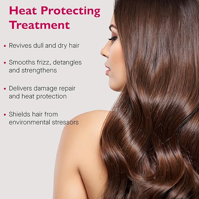 12 Benefits Instant Healthy Hair Treatment - Leave In Conditioner Spray with Quaternium 39 and Silk Fibre Protein - Smooths Frizz, Strengthens & Repairs Damaged Hair - (12 Fl Oz)