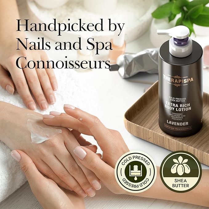 THERAPISPA Scented Body Lotion for Women – Nourishing & Hydrating Moisturizer with Shea Butter, Ceramides & Panthenol to Comfort & Restore Dry Skin (White Tea, 17.0 fl oz)