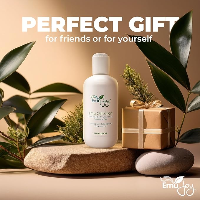 Emu Oil Infused Hand Lotion – Deep Moisturizing Cream for Dry & Cracked Hands Skin Relief – Perfect for Women, Men, and Travel | Natural Lotion with Shea Butter and Natural Oils - 8 oz