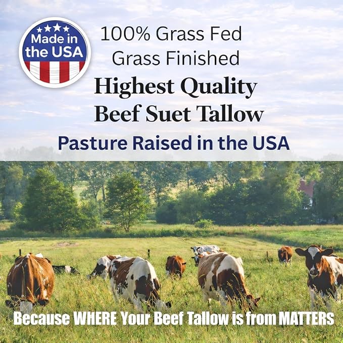 Whipped Tallow Balm & Body Butter (Unscented/Herb-Infused) Grass Fed Tallow Moisturizer for Face, Body & Baby – Organic Olive Oil Infused with Calendula & Frankincense – Handmade Skincare, 2 oz