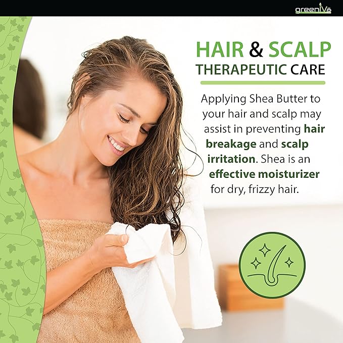 GreenIVe Shea Butter Raw 100% Pure Unrefined Ivory Shea Butter Grade A West African Karite Nut Butter for DIY Butters Lotions Creams Soaps Balms Lip Care Hair Body Moisturizer Massage Butter Jar 8oz