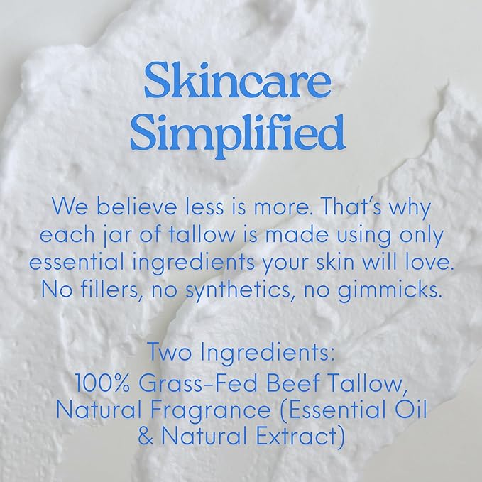 Mellow Moo'd Whipped Grass Fed Beef Tallow - Face + Body Cream - Tallow Moisturizer for Sensitive Skin - Natural Body Butter Lotion XTRA Large 9 FL OZ - Made In USA (9oz, Vanilla)