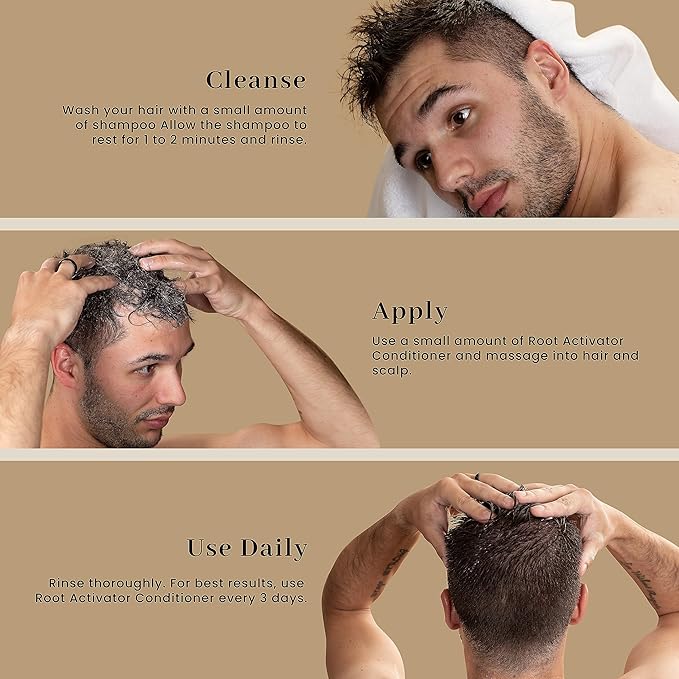 Superior Mane Root Activator Shampoo & Conditioner for Men – Nourishing Daily Hair Care Set – Supports Healthier, Fuller-Looking Hair with Ginseng, Oat & Sesame Extracts – Unscented, 17 fl oz (2 Pack)