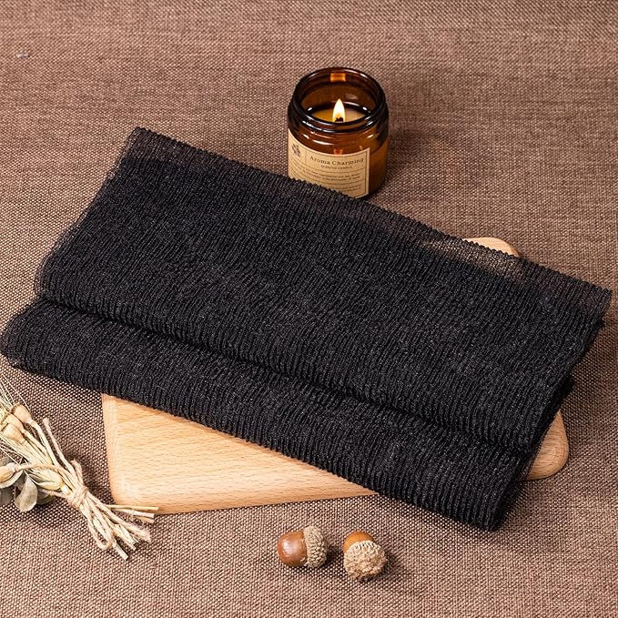 Yiclick Exfoliating Washcloth Towel, Japanese Exfoliating Bath Wash Cloth for Body Exfoliation, Korean Back Scrubber Washer for Shower, African Net Sponge Brush Loofah Exfoliator