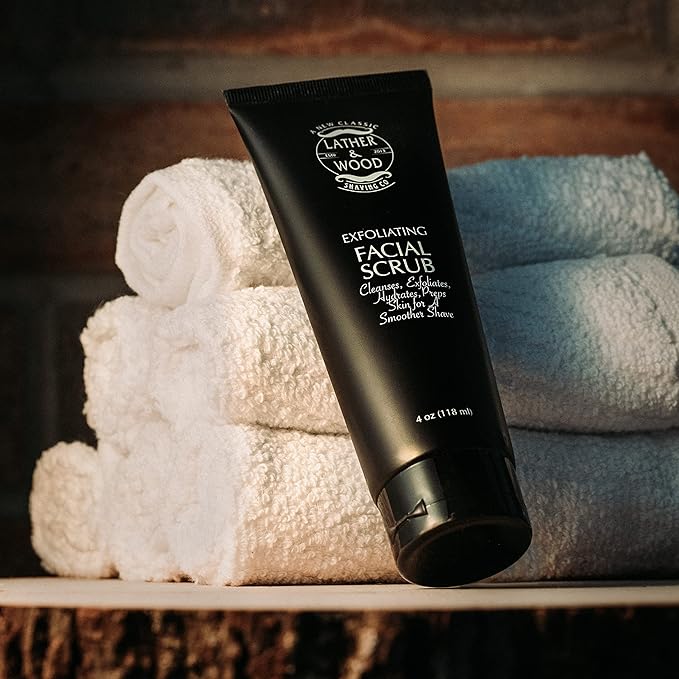 Best Face Wash for Men - Lather & Wood's Face Scrub - Luxurious Exfoliating Facial Wash for the Men. 4oz