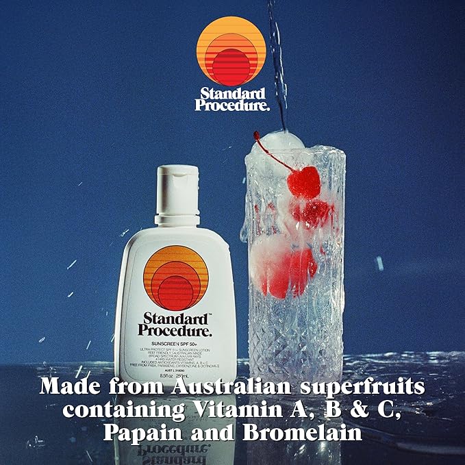 Standard Procedure. SPF 50+ Sunscreen, Travel-Size Broad Spectrum Face & Body Sunblock, 4HR Water Resistant, Organic Chemical Formula, 2 oz
