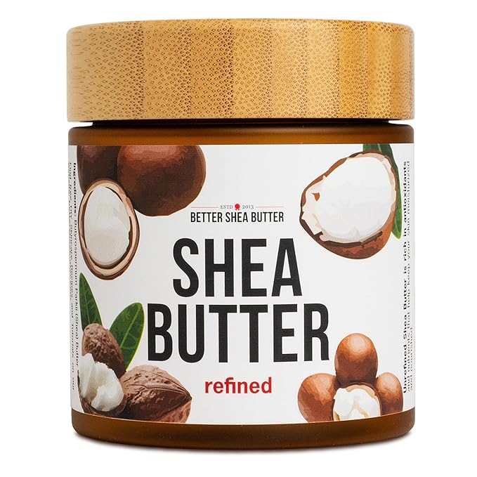 Refined Shea Butter Unscented - 100% Pure African Shea Butter for Hair & Dry Skin - Soap Base - Face & Body Moisturizer, for DIY Whipped Body Butter & Lip Balm 8 oz Jar