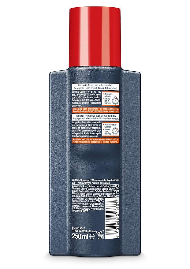 Alpecin C1 Caffeine Shampoo, 8.45 fl oz, Caffeine Shampoo Cleanses the Scalp to Promote Natural Hair Growth, Leaves Hair Feeling Thicker and Stronger