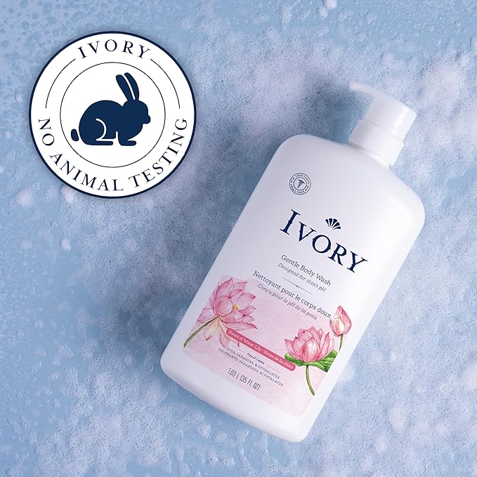 Ivory Body Wash, Designed for the Whole Family, Gentle Formula, Free of Dyes Heavy Perfumes Parabens Phthalates & Silicones, Water Lily Scent, 35 oz