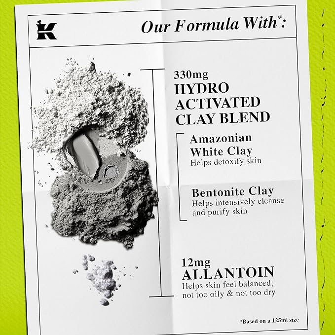 Kiehl's Rare Earth Pore Minimizer Face Mask, with Bentonite and Amazonian White Clay and Allantoin, Oil Absorbing Facemask for Normal to Oily Skin - 4.2 fl oz