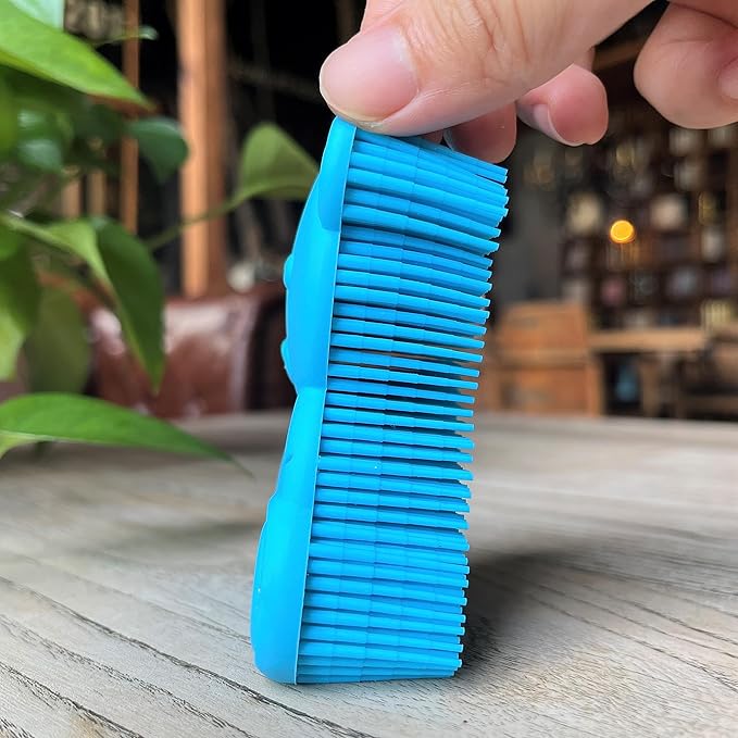 Premium Sensory Brush for Kids or Autism,Soft Silicone Body Scrubber,2 in 1 Sensory Room Occupational Therapy Sensory Brushes,Silicone Loofah,Pet Shower Brush Bath Brush Shampoo Brush(bear-light blue)