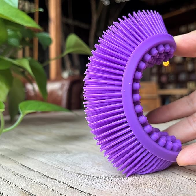 Premium Sensory Brush for Kids or Autism,Soft Silicone Body Scrubber,2 in 1 Sensory Room Occupational Therapy Fidget Brushes,Silicone Loofah,Pets Shower Brush Bath Brushes Shampoo Brush