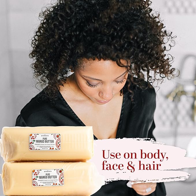 Better Shea Butter Raw Mango Butter Bulk 10 lb - 100% Pure Mango Seed Butter, Hexane-Free, Fresh, Free of Impurities - Use to Make Soap, Mango Body Butter, Mango Body Lotion, Lotion Bar, Lip Balm