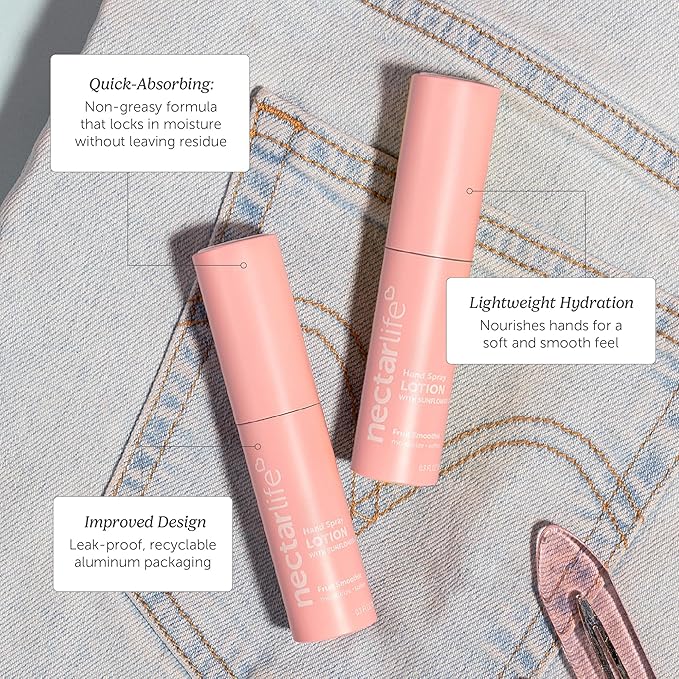 Nectar Life Hydrating Hand Spray Lotion, Fruit Smoothie Scent, 10ml Travel Size – Lightweight, Non-Greasy, TSA-Friendly Moisturizing Mist,